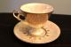 Vintage Porcelain Cup And Saucer Set With Iridescent Glaze And Gold Markings Cups & Saucers photo 1