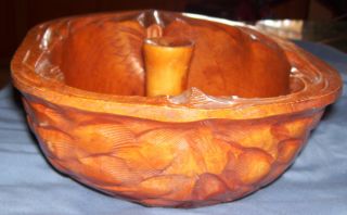 Antique Wooden Nut Bowl Late 1950 ' S. .  Made Of Real Wood photo