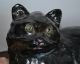 Antique Chalk Life Size Black Cat Glass Eyes Sculpture Figure Other photo 5