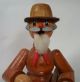 Vintage Erzgebirge Expertic Old Man Smoker Incence Burner Carved Wood Folk Art Carved Figures photo 1