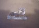 Rare Vintage 1920s Le Smith Miniature Crystal Clear Glass Cat Figurine Bow Figurines photo 7