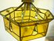 Antique Amber Hanging Stained Glass Lamp Ceiling Light - Angels Amethyst Ball Lamps photo 1