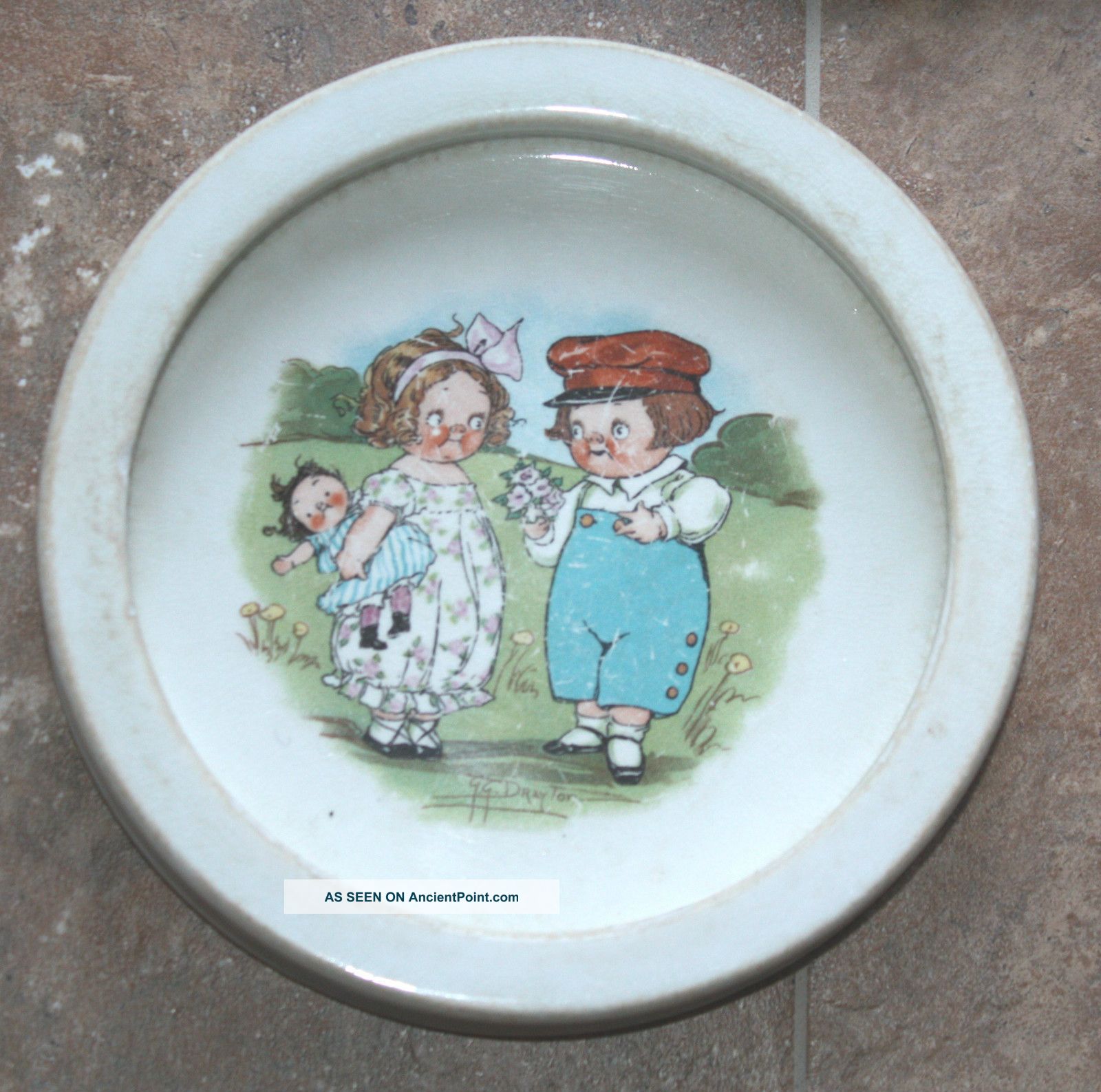 Grace Drayton Buffalo Pottery Childs Feeding Dish Early 1900 ' S Other photo