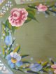 Just Lovely Vintage Hand - Painted Toleware Tray.  Fab Design,  Reticulated Edge Toleware photo 1