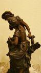 By August Moreau Large French Antique Spelter Metal Sculpture Statue C.  19th Other photo 6