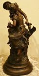 By August Moreau Large French Antique Spelter Metal Sculpture Statue C.  19th Other photo 8