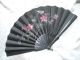 Antique Fan 2 Fans European French Handpainted Silk Leaf Carved Wood Abanico Other photo 2