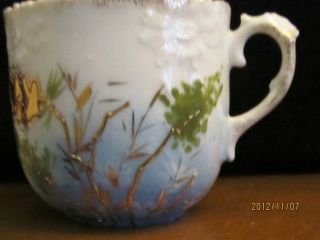 Antique Demitasse Small Floral Ceramic Cup photo