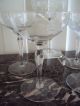 Set Of 5 Vintage Cut Long Stem Champagne Glasses Floral And Leaf Design Stemware photo 1