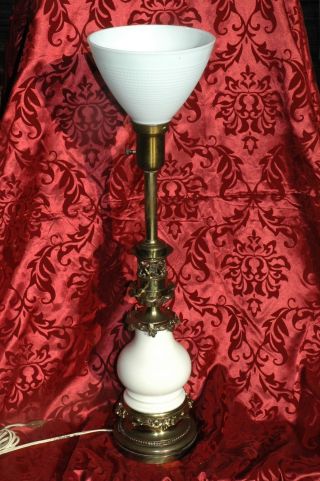 Ornate Vintage Stiffel Mid Century Lamp & Shade photo