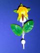 2 Shabby Vintage Italian Tole Flower Enamel Toleware Holder Wall Hooks Italy Tag Toleware photo 2