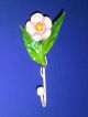 2 Shabby Vintage Italian Tole Flower Enamel Toleware Holder Wall Hooks Italy Tag Toleware photo 3