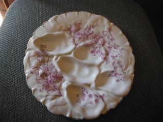 Antique Floral Oyster Plate photo