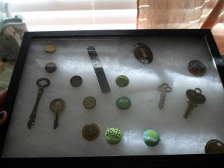 Mixed Collection Of Pins,  Buttons And Keys photo