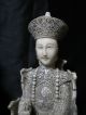 Antique Hand Carved Ox Bone Polychrome Chinese Emperor & Empress 19th.  C.  Signed Men, Women & Children photo 4