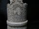 Antique Hand Carved Ox Bone Polychrome Chinese Emperor & Empress 19th.  C.  Signed Men, Women & Children photo 6