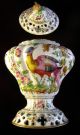 Antique 18 C Lidded Chelsea Vase (urn) With Exotic Birds Vases photo 3