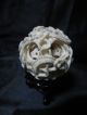 Antique Chinese Faux Ivory Ox Bone Carved Dragon Mystery Ball / Puzzle Ball Men, Women & Children photo 2