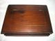 Vintage Wood Desk Top Stationary Box Hinged Lid Boxes photo 1