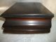 Vintage Wood Desk Top Stationary Box Hinged Lid Boxes photo 5