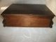 Vintage Wood Desk Top Stationary Box Hinged Lid Boxes photo 6
