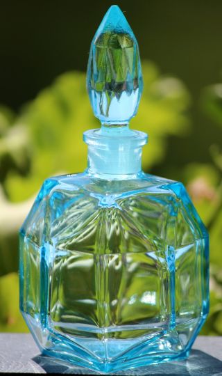 Merry Christmas - King Apple Light Blue Perfume Bottle,  Czechoslovakia photo
