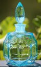 Merry Christmas - King Apple Light Blue Perfume Bottle,  Czechoslovakia Perfume Bottles photo 2