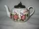 Antique Teapot Pewter Lid Morning Glories 1800 ' S Teapots & Tea Sets photo 2