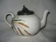 Antique Teapot Pewter Lid Morning Glories 1800 ' S Teapots & Tea Sets photo 3