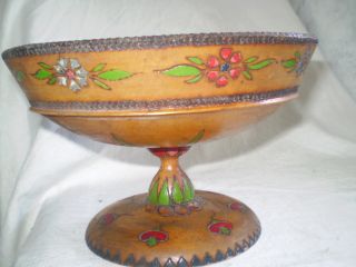 Vintage Old Wooden Painted Bowl photo