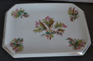 Antique Moss Rose China Tray 9 1/2 