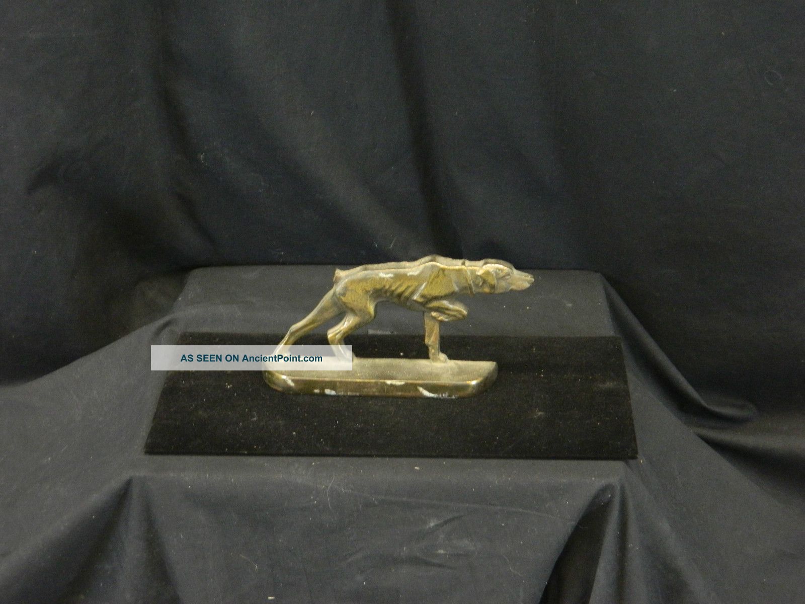 Antique Brass German Pointer Doorstop Metalware photo