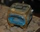 Antique French Ormolu Beveled Etched Glass Birds Jewelery Box Casket Bronze Other photo 2