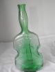 3 Vintage Cobalt & Green & Clear Violin Chello Banjo Bottles Decor Bottles photo 2