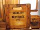 Hard To Find Quality Beverage Co.  Wood Crate In Condition Boxes photo 1