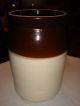 Antique Southern Pottery Glazed Crock 3 Creme And Brown Butter Churn Crocks photo 4