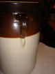 Antique Southern Pottery Glazed Crock 3 Creme And Brown Butter Churn Crocks photo 5