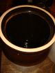 Antique Southern Pottery Glazed Crock 3 Creme And Brown Butter Churn Crocks photo 7