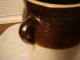 Antique Southern Pottery Glazed Crock 3 Creme And Brown Butter Churn Crocks photo 8