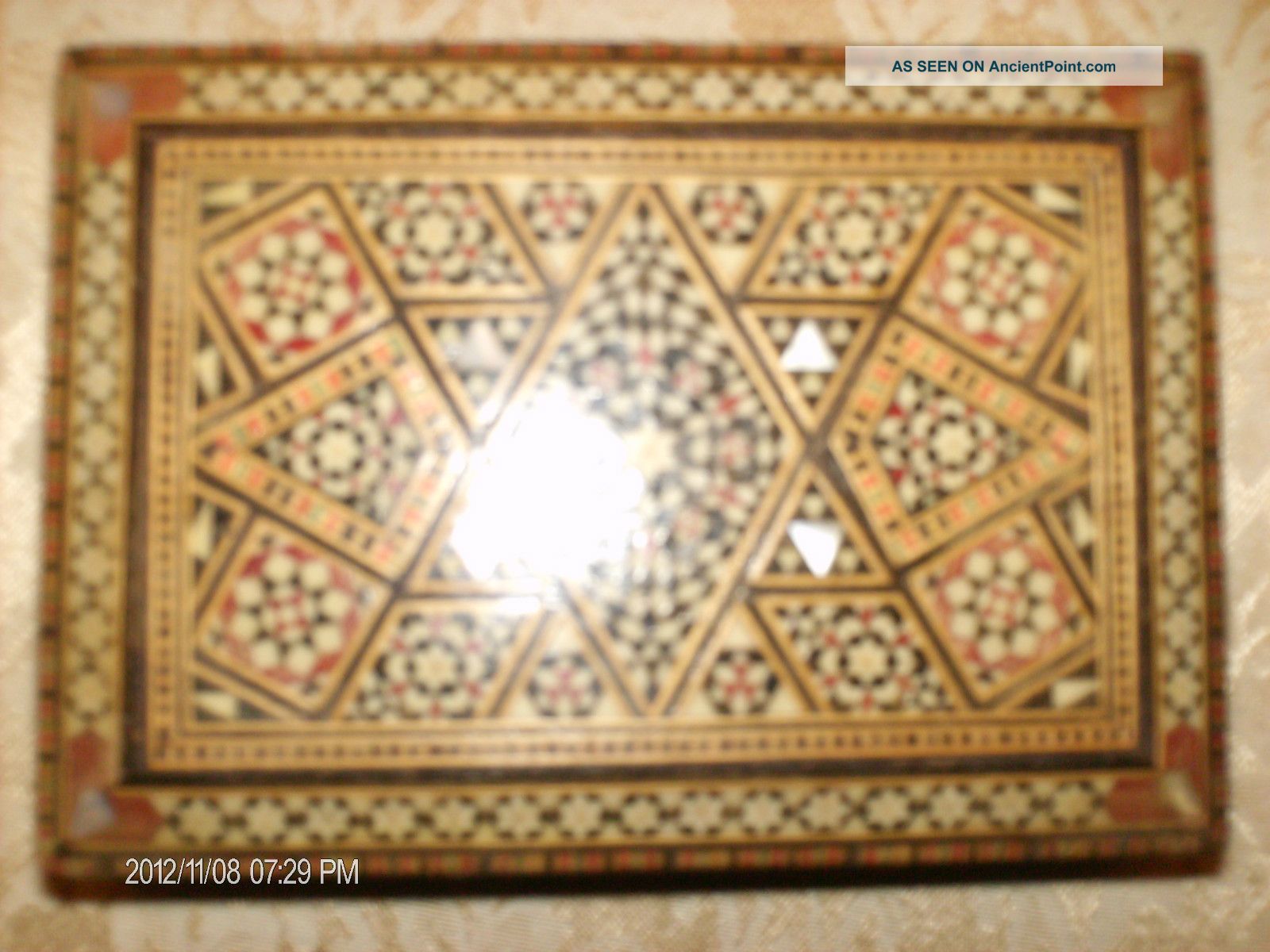 Inlayed Mother Of Pearl And Ox Bone Box Boxes photo