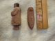 Antique Carved Wooden Figure Small Wooden Boat Folk Art Carved Figures photo 1