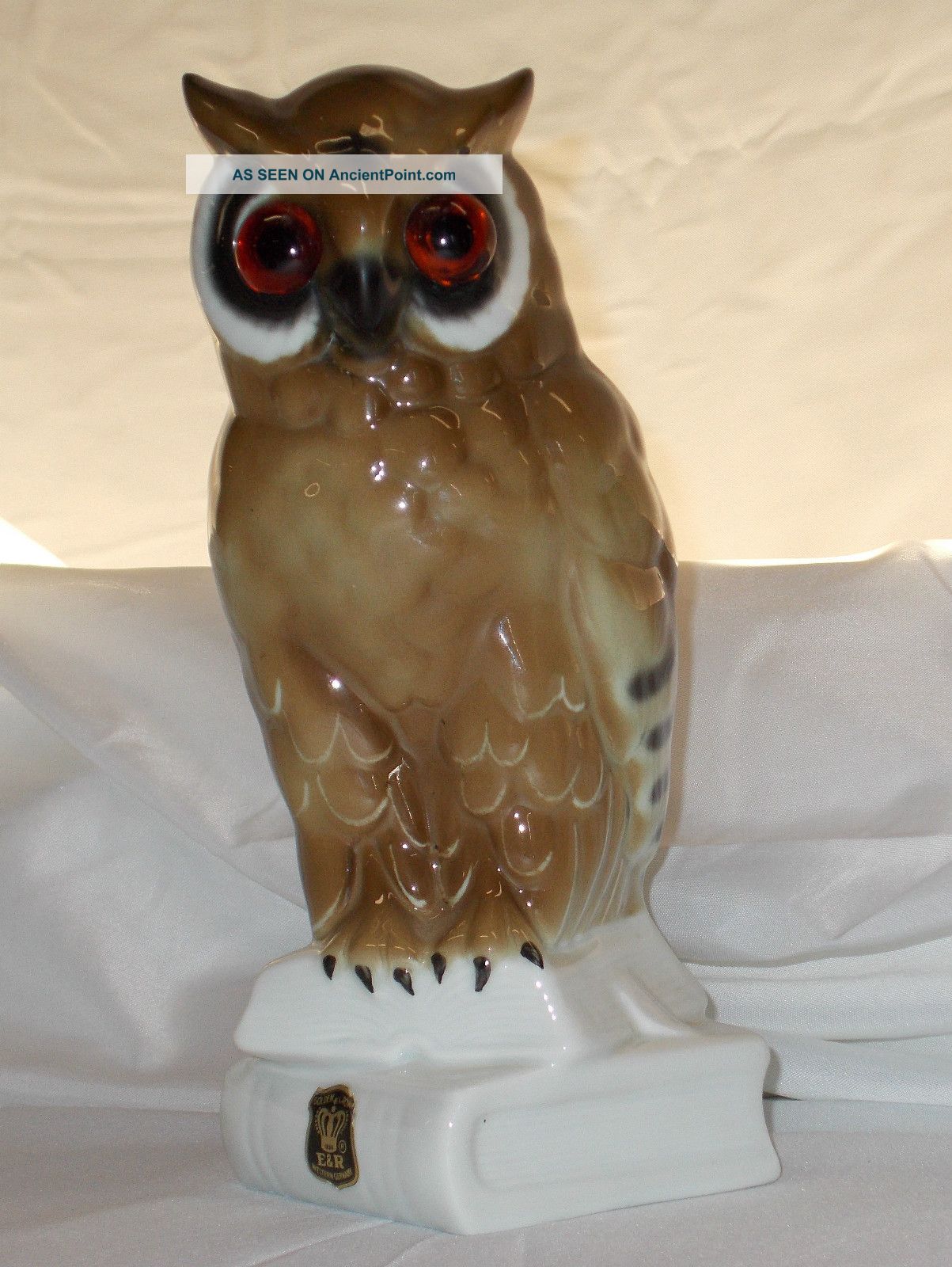 Golden Crown E&r Western Germany Porcelain Owl Figurines photo