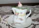 3 Vintage Miniature Cups And Saucers With Parrots On Top Cups & Saucers photo 2