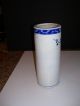 Tall Antique Cylinder Blue & White Jar With Enameling Jars photo 1