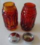 Depression Glass,  Cranberry Color,  Large Salt And Pepper Shakers Salt & Pepper Shakers photo 1