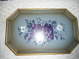 Antique Grapes And Flower Tray photo