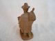 Vintage Carved Wood Statue Of Man W/knapsack And Sheep Carved Figures photo 2