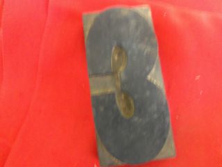 Authentic Antique Wooden Letterpress Type. .  5 Inches. . . . .  Number. . .  3. . . . photo
