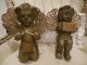 Vintage Pair Cherubs Angels Italy Figurines Instruments Gilded Old Florentine Carved Figures photo 5