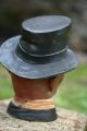 19th C.  Bernard Bloch Males Head Tobacco Jar Humidor With Hat Jars photo 7